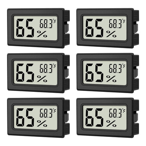 6-Pack Mini Hygrometer Indoor Humidity Meter Digital Thermometer
