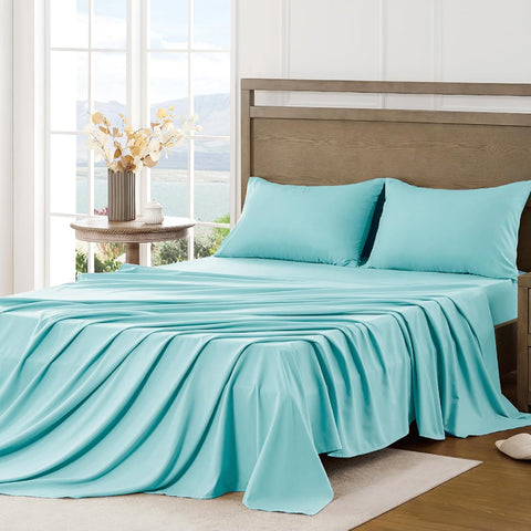 FreshCulture King Sheet Set - Ultra Soft Microfiber Sheets for King Size Bed - Deep Pockets - Easy Care - Cooling & Breathable - 4 Piece Hotel Luxury Bed Sheets (Dusty Pink)