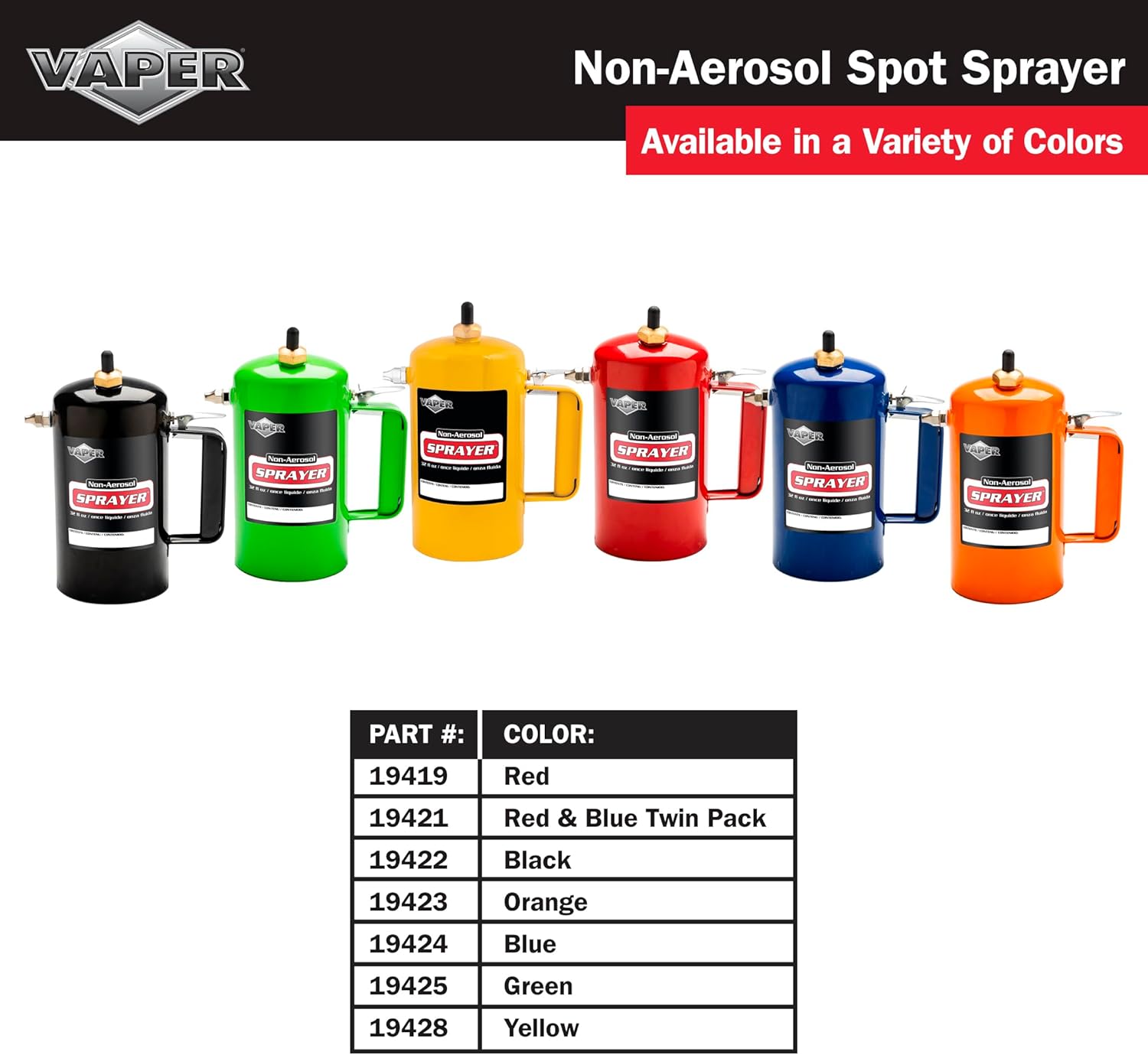 Vaper 19421 2-Piece Spot Spray Non-Aerosol Sprayer Set, Red & Blue 32 oz.