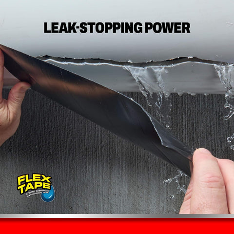 Flex Tape Strong Rubberized Waterproof Tape, Black, 8 in x 25 ft, 1-Pack