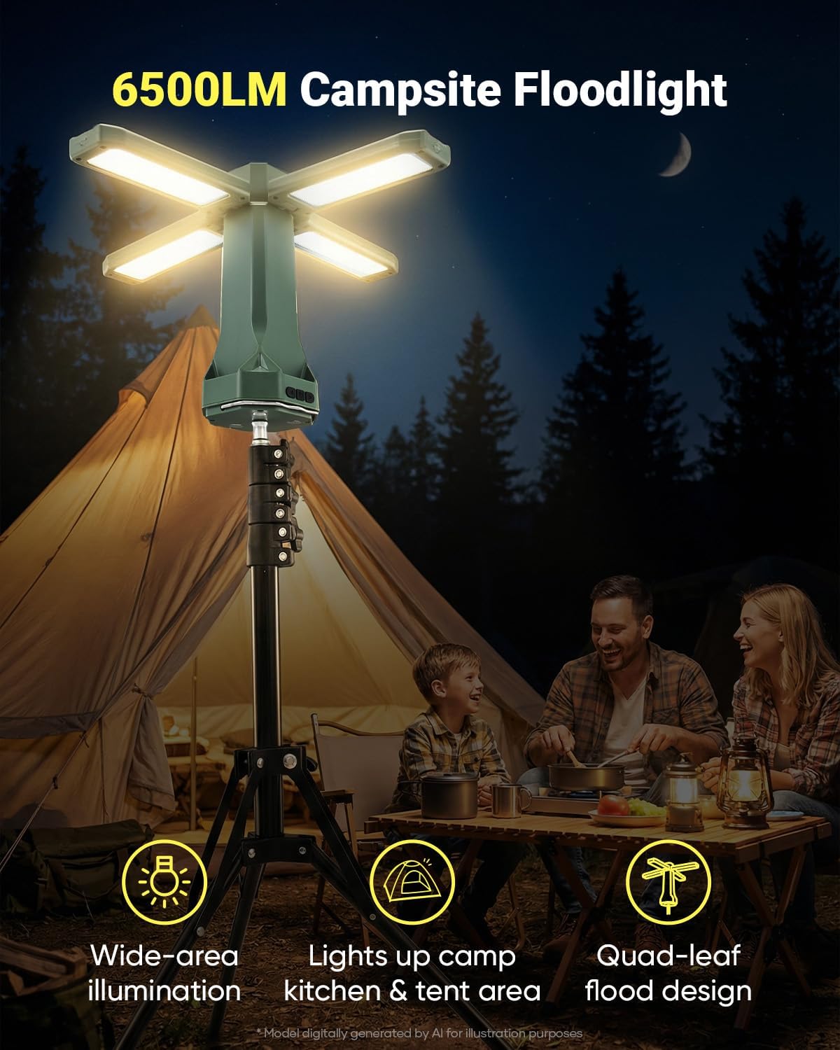 SakerNeo 20000mAh Rechargeable Camping Light with Stand,Portable Work Light