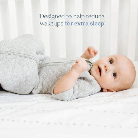 HALO Easy Transition SleepSack, Baby Sleep Sack Wearable Blanket, 100% Cotton, Soft & Breathable, 1.0 TOG, Helps Transition from Swaddle for Infants, Heather Grey, Small