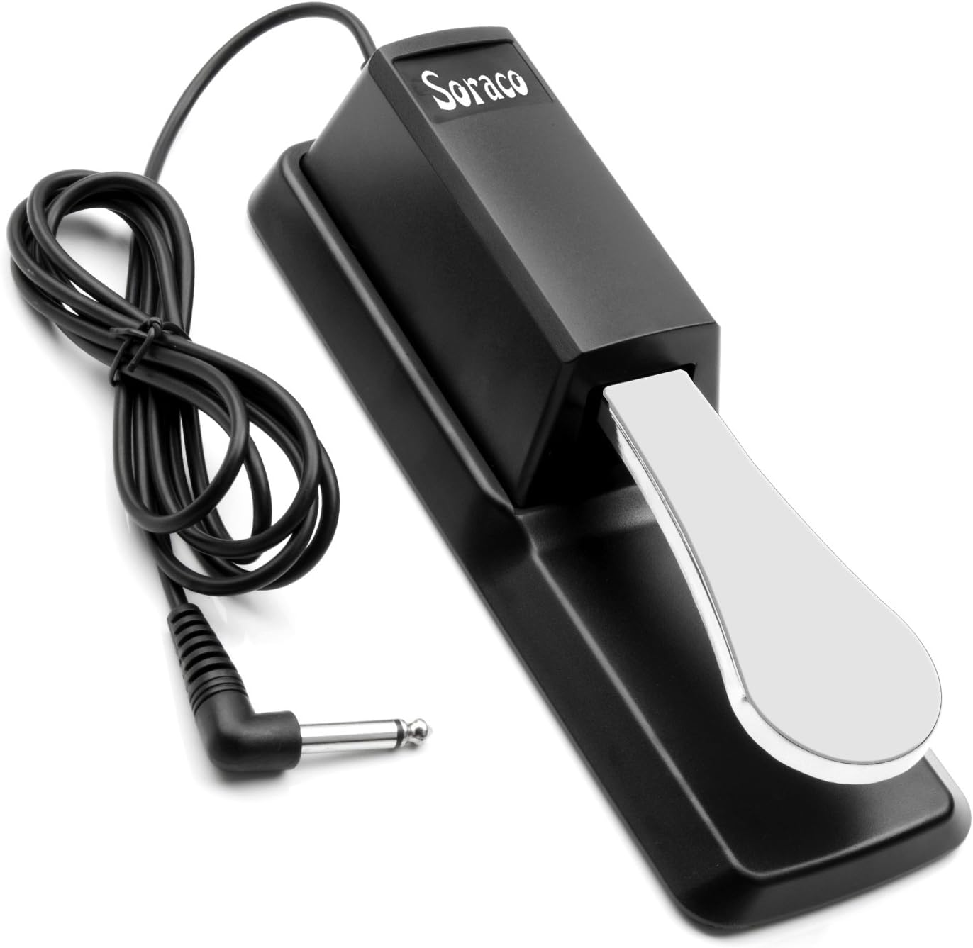 Soraco Sustain Pedal Universal for Yamaha Casio Roland Korg Behringer Moog Piano Midi Electronic keyboards Style with Polarity Switch, 1/4'' Input Plug