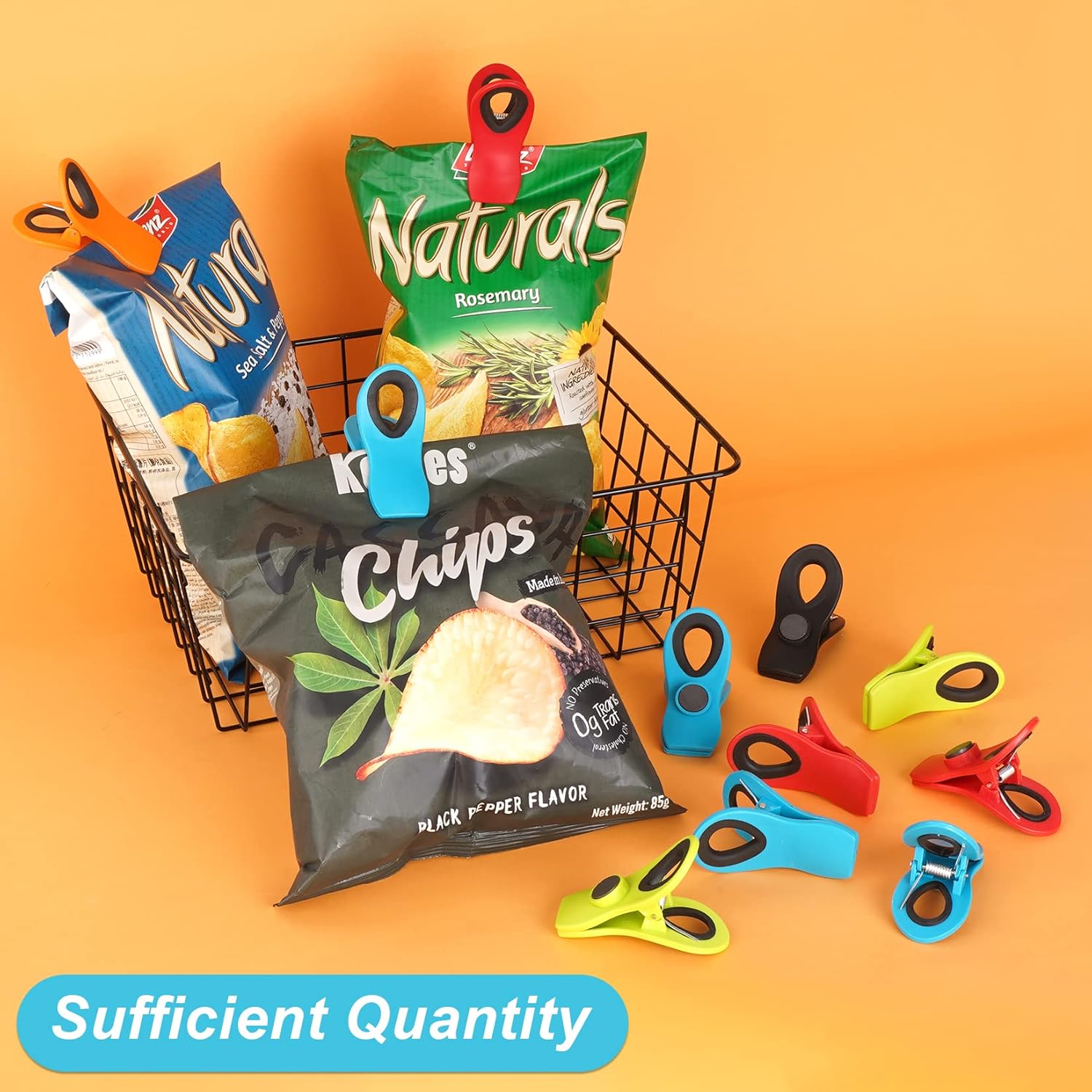 JETMORE 12 Pack Chip Clips Bag Clips, Magnetic Bag Clip for Food Storage