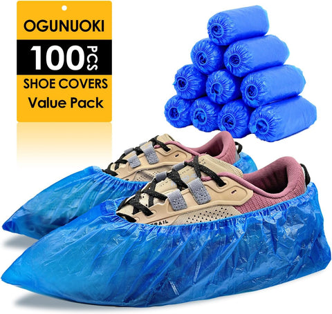 Ogunuoki Pack of 100 Shoe Booties Covers Disposable Non-slip for Guest