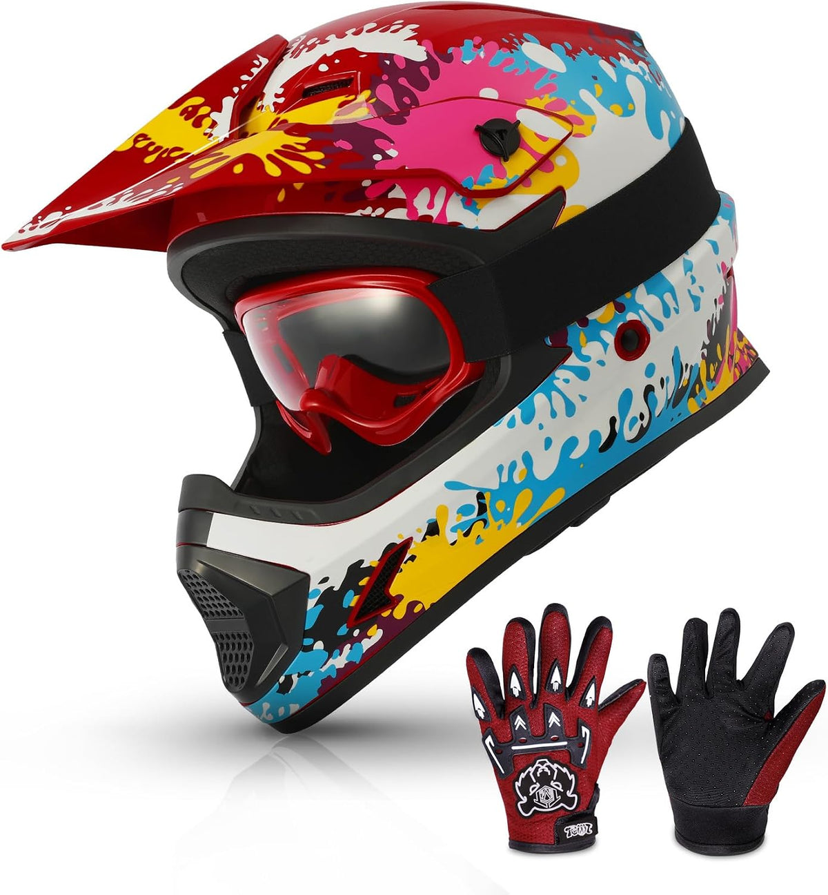 TCMT Youth Kids Dirt Bike Helmet DOT Approved Full Face Motocross Gear