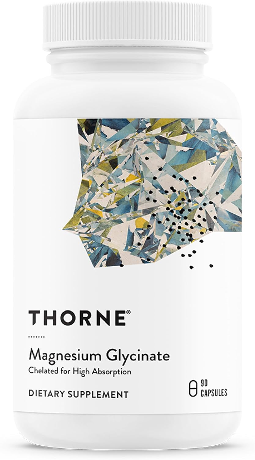 THORNE Magnesium Glycinate, Chelated Magnesium Supplement, 90 Capsules