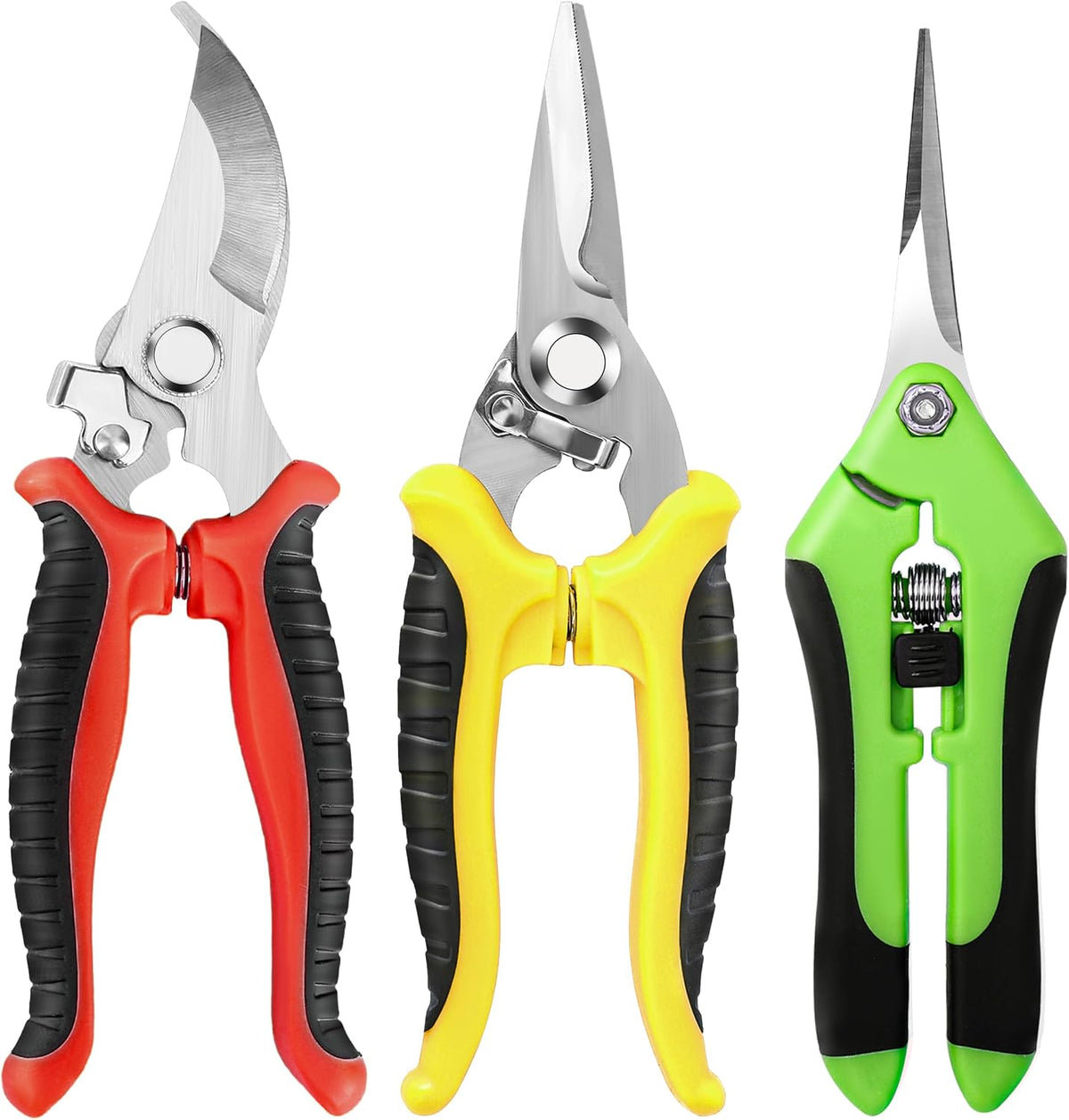 EWPJDK 3 Pack Garden Pruning Shears Scissors Clippers (Multicolor)