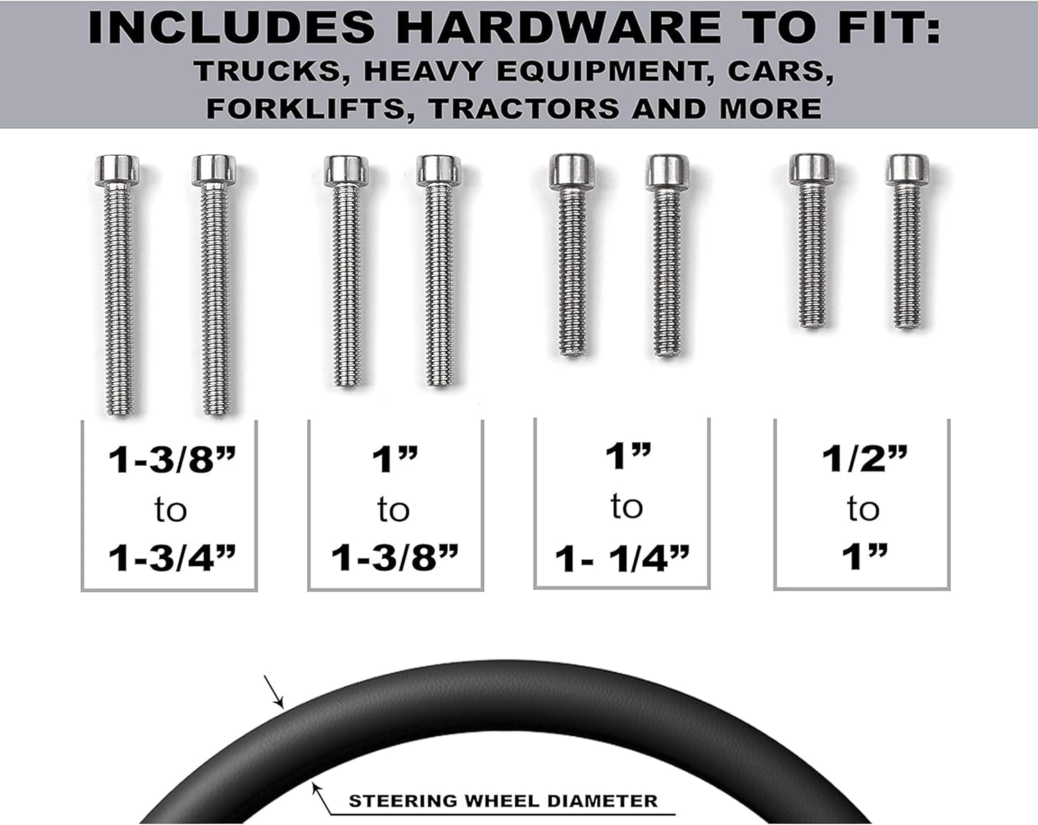 Deluxe Steering Wheel Power Handle Spinner Knob - Universal Steering Wheel Fit for Cars, Trucks, Tractors, Mowers, Forklifts, etc