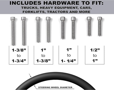 Deluxe Steering Wheel Power Handle Spinner Knob - Universal Steering Wheel Fit for Cars, Trucks, Tractors, Mowers, Forklifts, etc