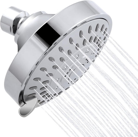 AISOSO High Pressure Rain Shower Head 5 Modes Showerhead 4.1" Chrome Silver