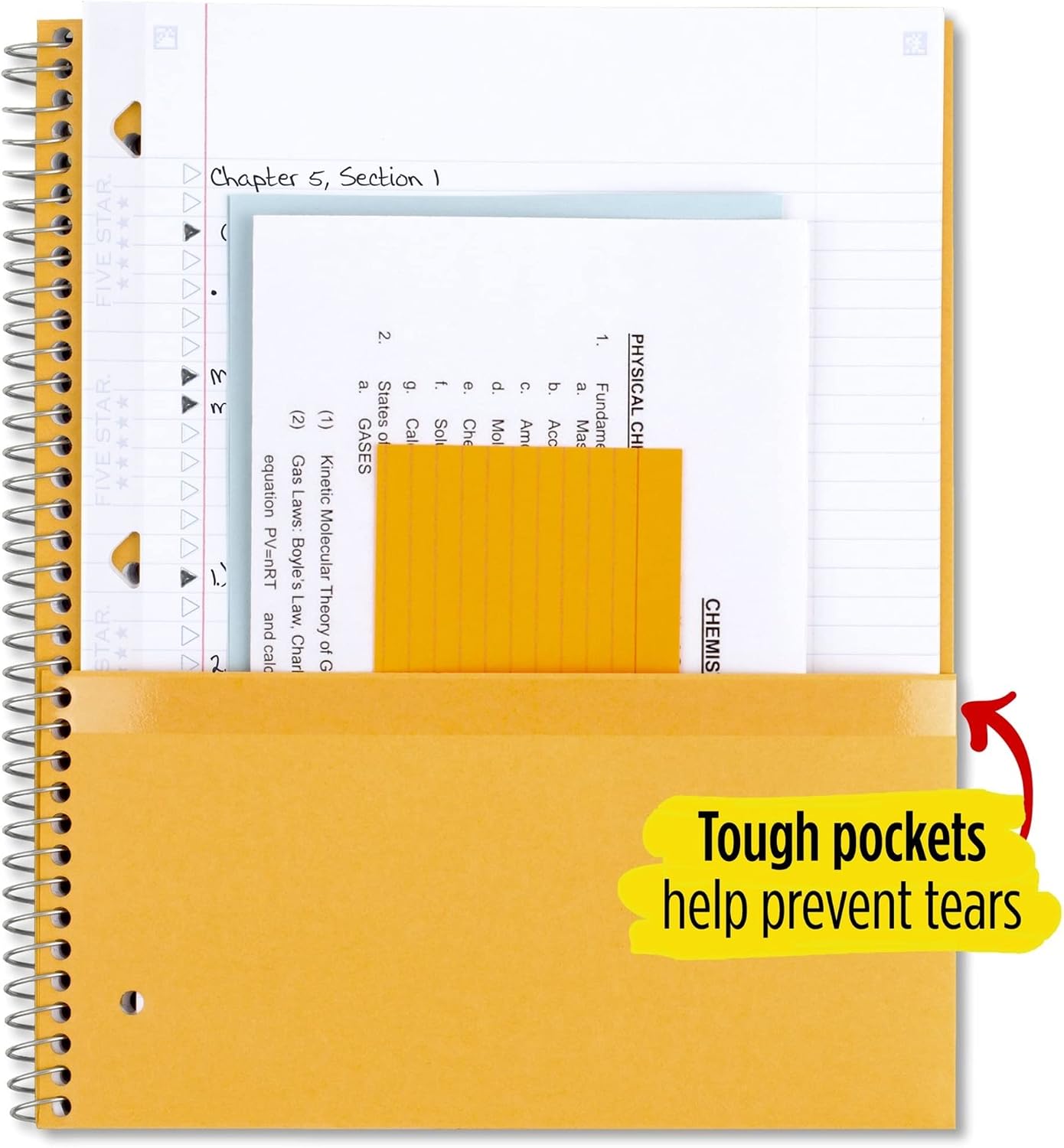 Five Star Spiral Notebook + Study App, 3 Subject, College Ruled Paper, 8-1/2" x 11", 150 Sheets, Fights Ink Bleed, Water Resistant Cover, Amethyst Purple (38746)