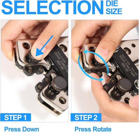 Solsop Battery Cable Crimper Tool for AWG 10, 8, 6, 4, 2, 1/0 Gauge