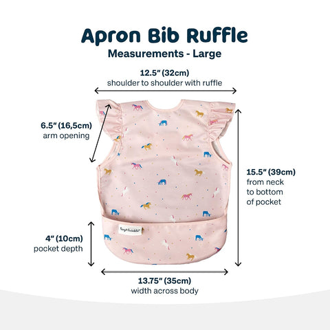 Tiny Twinkle Mess Proof Baby Bib for Girls | Waterproof Toddler Bib for Eating | Baby Apron for Feeding | Machine Washable | Perfect Shower Gift (Unicorn Confetti, 2-4Y)