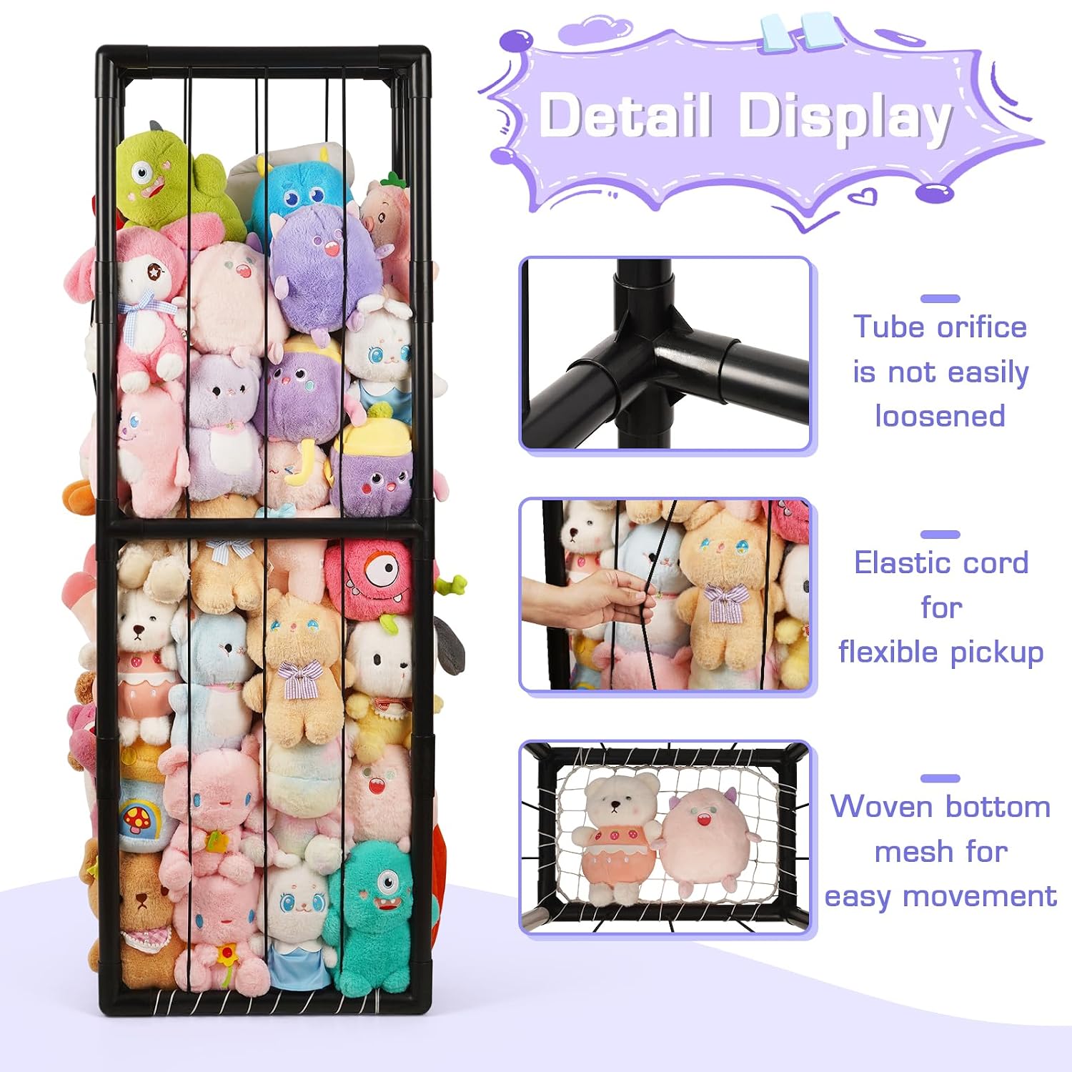 Stuffed Animal Storage Zoo Holder Space Save, PVC Stuffed Animal Organizer