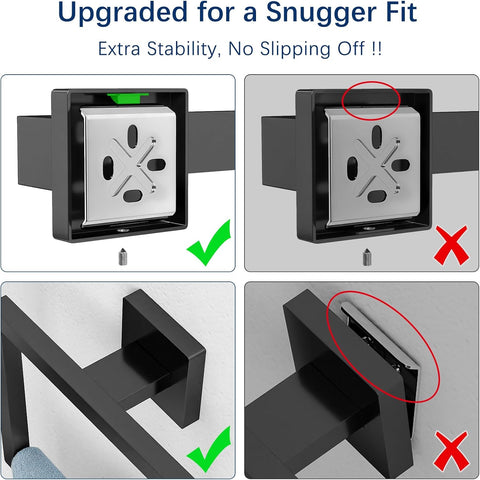 Gypie Bathroom Accessories Set Wall Mounted, 10-Piece 16In Matte Black