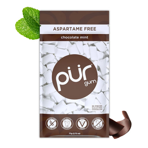 PUR Gum, Chocolate Mint, Xylitol Gum, No Artificial Flavor, 55 Count
