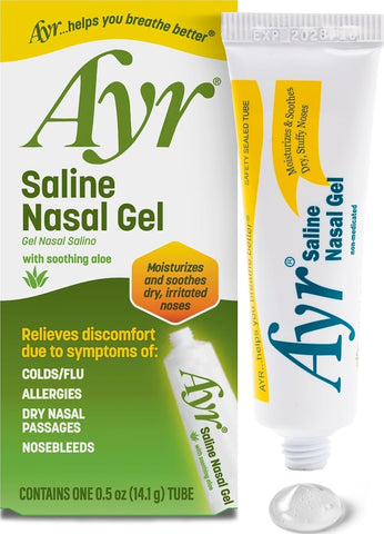 Ayr Saline Nasal Gel, With Soothing Aloe, 0.5 Ounce Tube (Pack of 1)