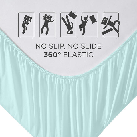 Microfiber Twin Fitted Sheet, Fits Up to 16 Inches Deep Pocket - Aqua