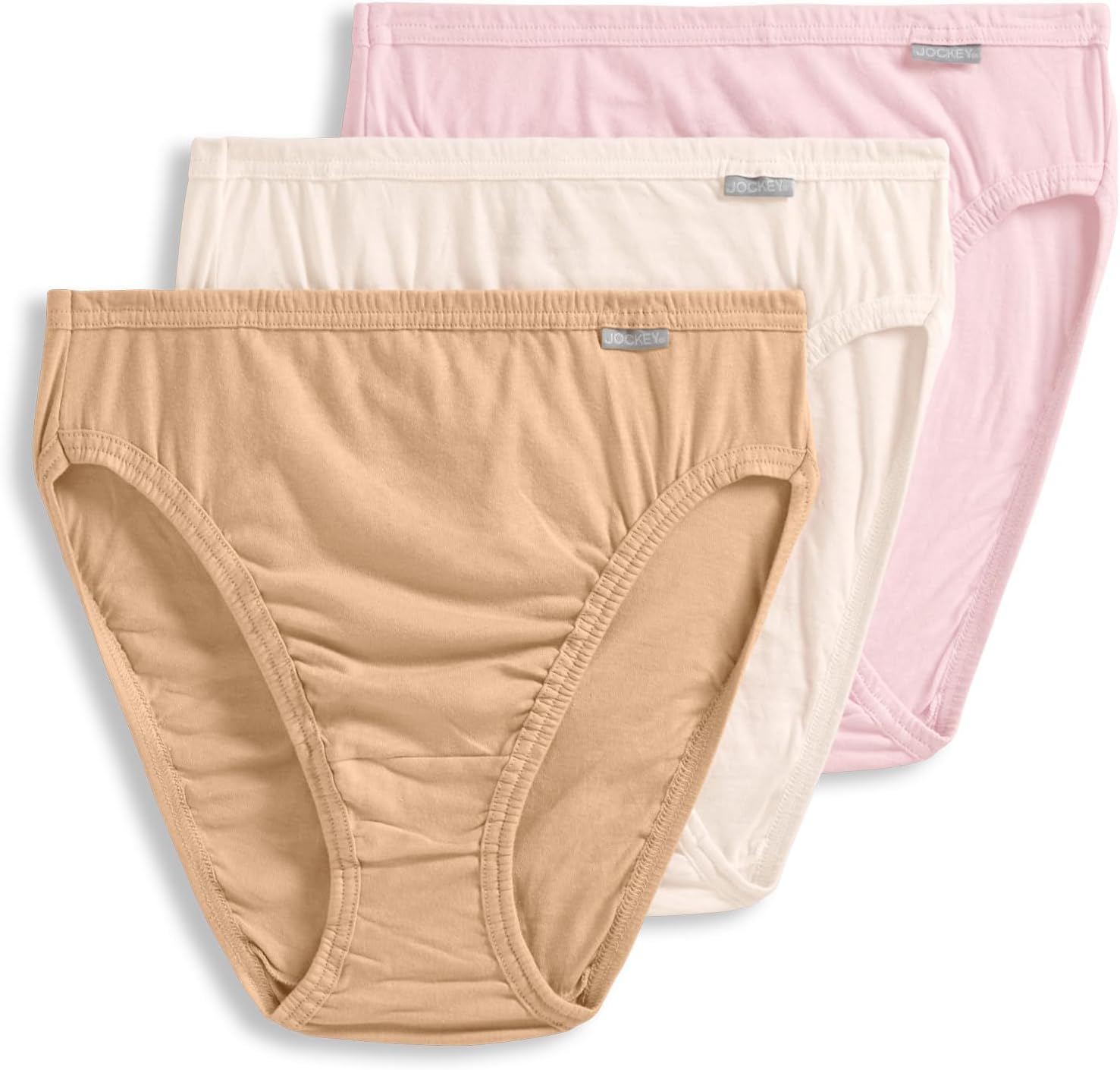 Jockey Women's Underwear Plus Size 100% Cotton Elance French Cut - 3 Pack