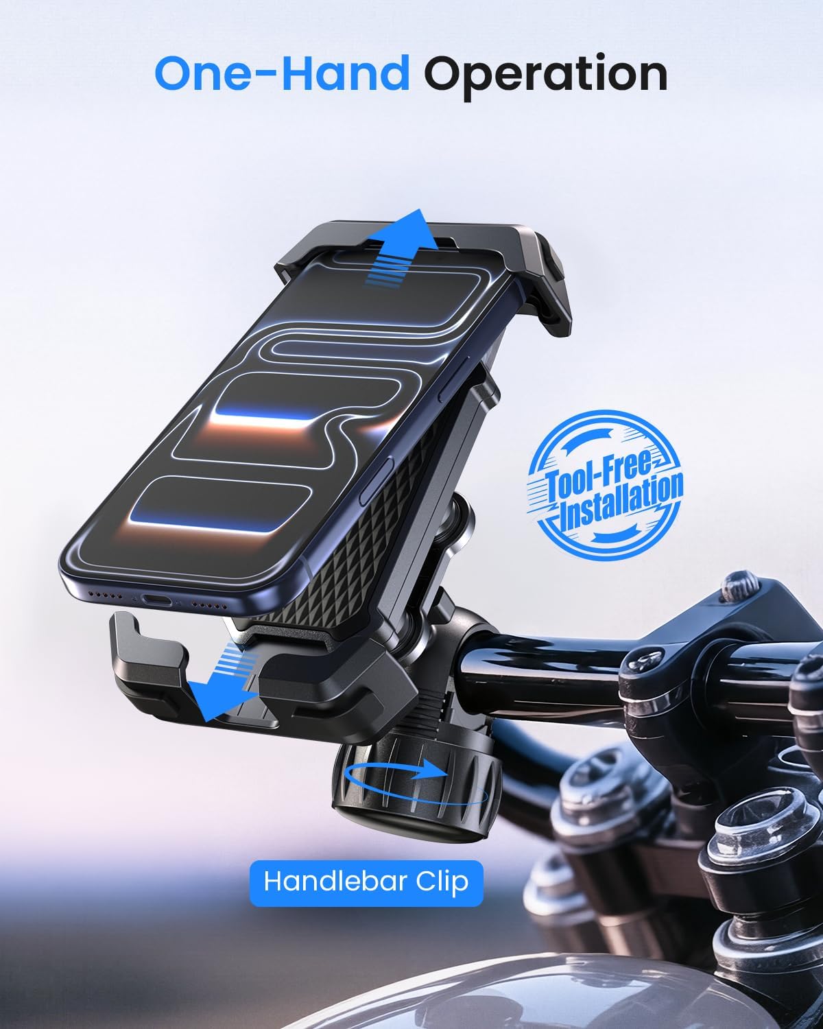 LOXP Anti-Shake Motorcycle Phone Mount with 2026 Dual Vibration Dampener