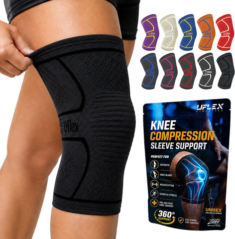Knee Brace Knee Support Wrap for Pain Relief, Workout, Swelling & Recovery