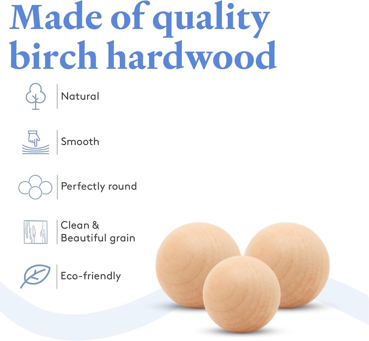 4 inch Round Wooden Balls for Crafts, Bag of 3 Unfinished and Smooth Round Birch Hardwood Balls, and Wooden Spheres, by Woodpeckers