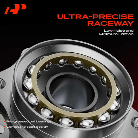 A-Premium 2 x Rear Wheel Bearing and Hub Assembly, High Carbon Steel