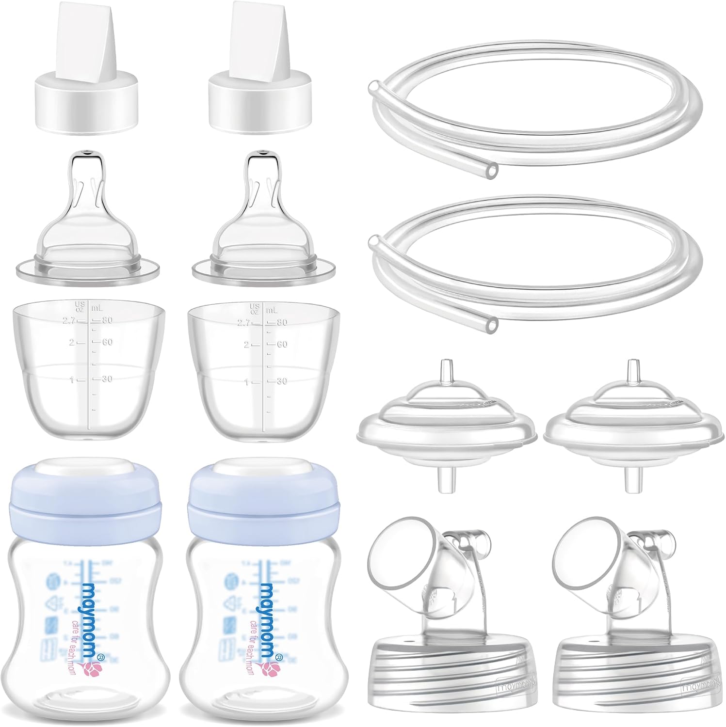 Maymom MyFit Flanges Crater Goldie Pack 14 15 16 mm Compatible with Medela Breast Pumps and Maymom Wide Base and Narrow Base Connectors