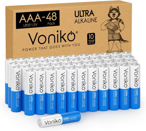 Voniko AAA Batteries 48 Pack - 1.5V Alkaline Triple AAA Batteries
