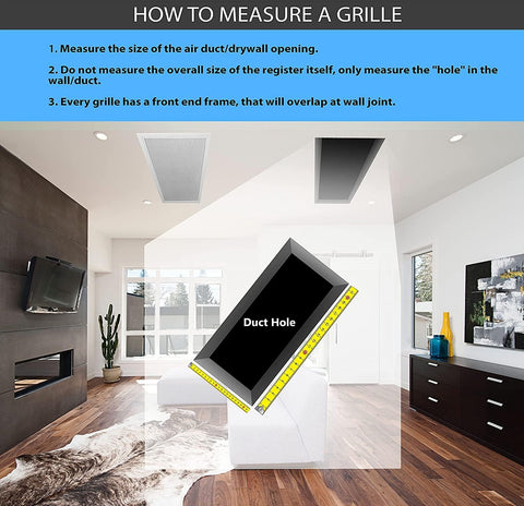 HVAC Premium 14'' x 10'' [Duct Opening] Flat Stamped Steel Return Air Grille - Sidewall and Ceiling - HVAC Vent Duct Cover - White [Outer Dimensions: 15.75''w X 11.75''h]