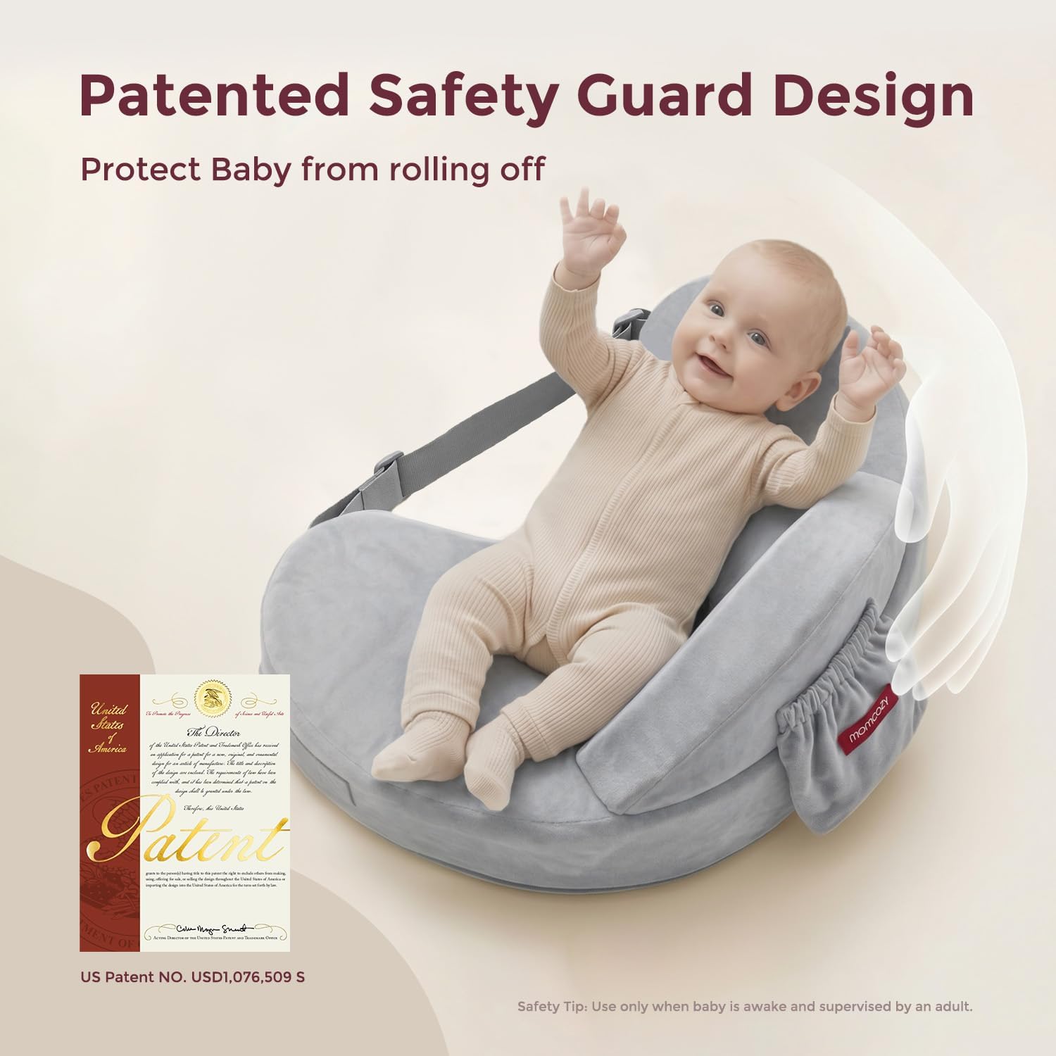 Momcozy CozyPro Nursing Pillow for Breastfeeding with Lumbar & Arm Support
