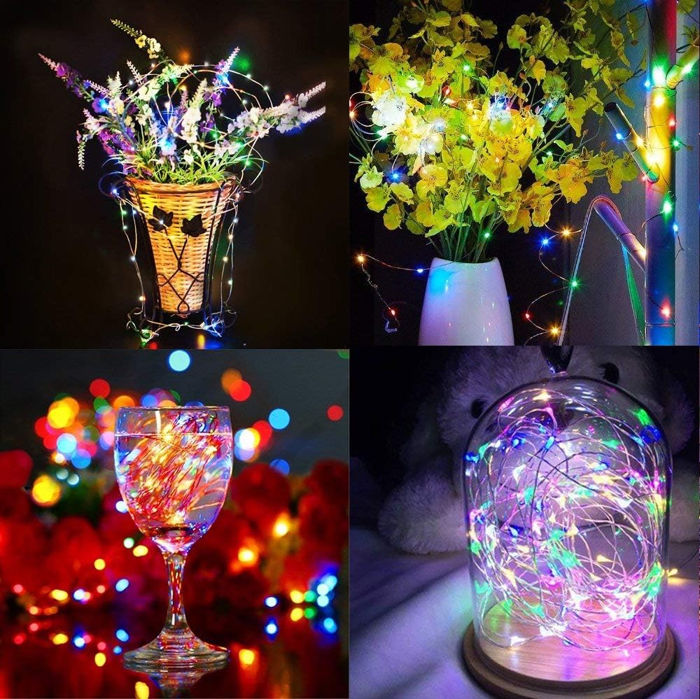 Lomotech Solar Fairy Lights Outdoor, 2 Pack Total 66ft 200 LED,Multicolor