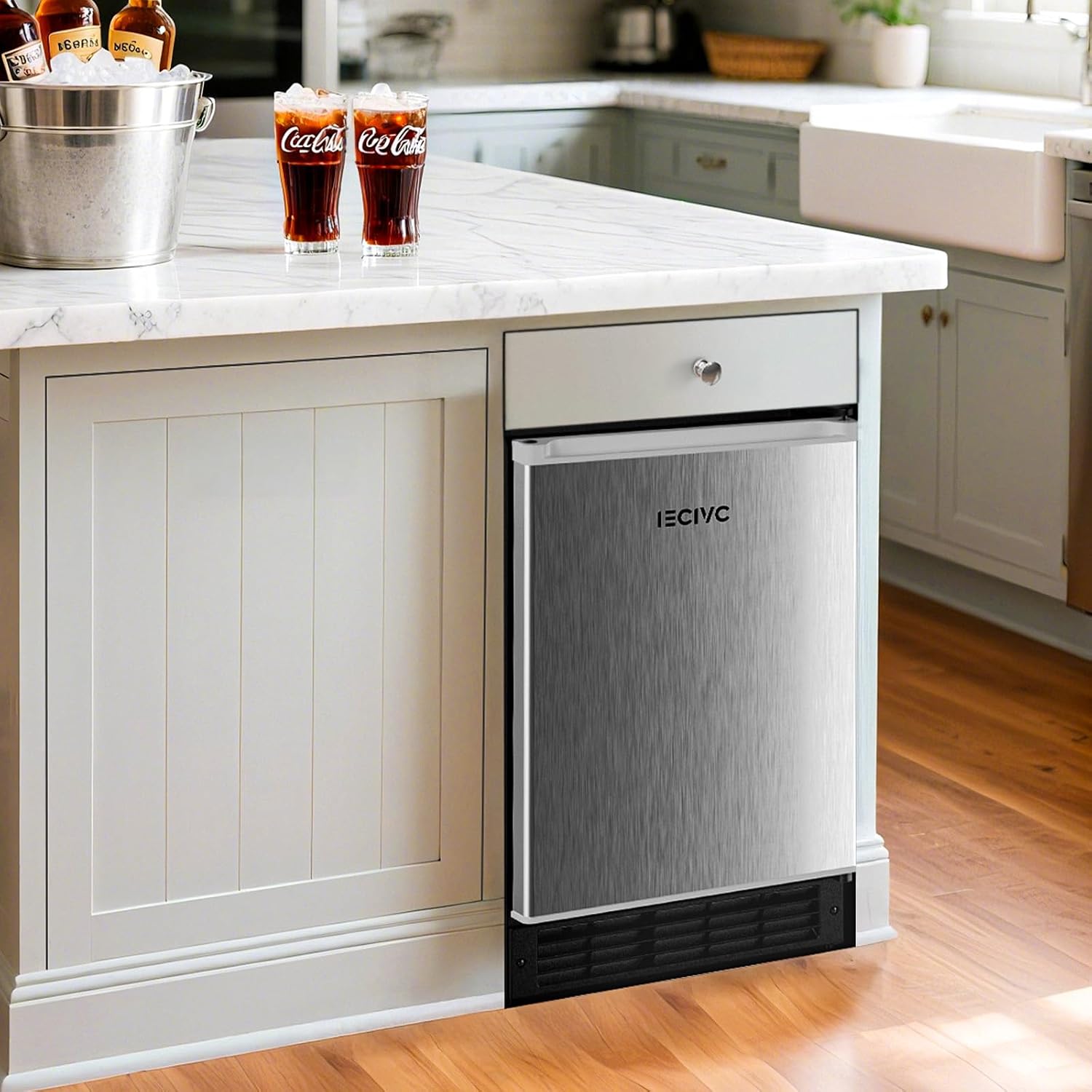 15'' W Drainless Under Counter Ice Maker with 12 LBS Storage Bin