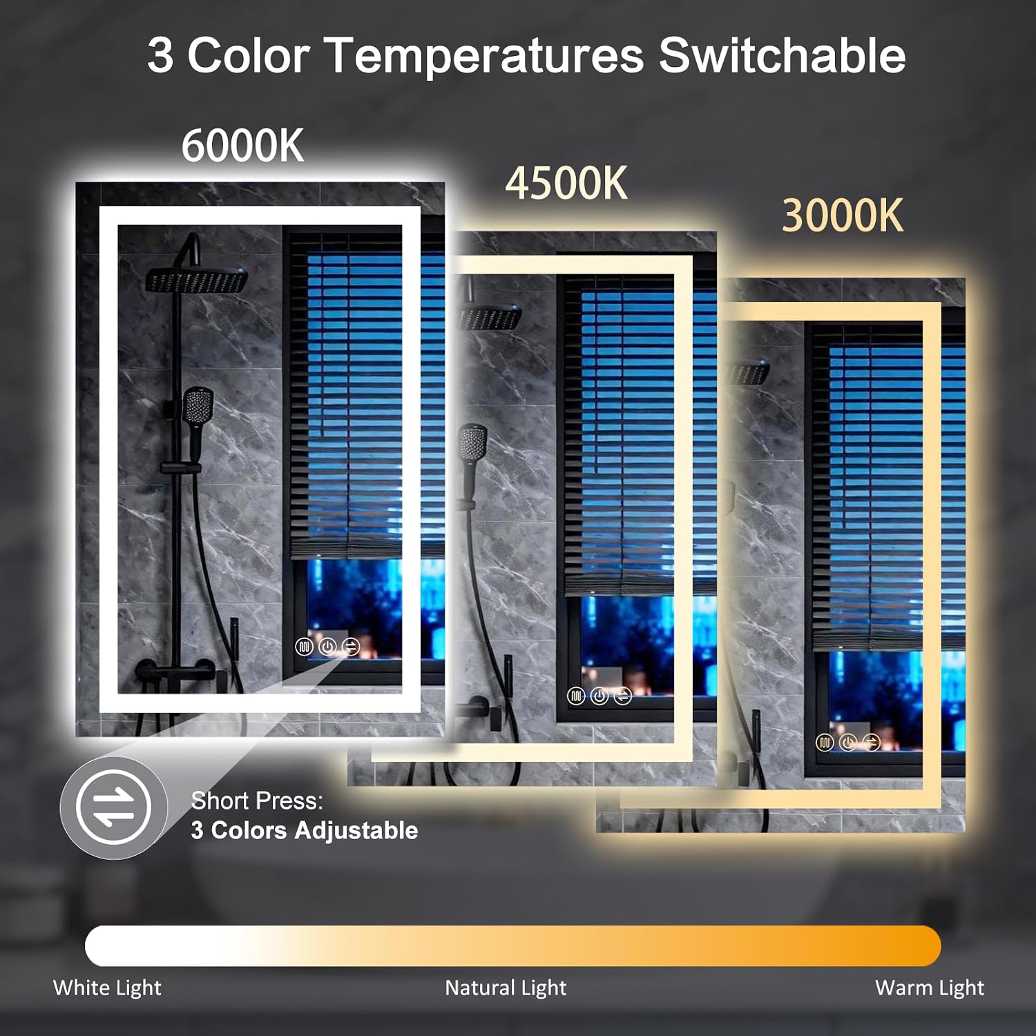 28"x 36" LED Bathroom Mirror with Lights, Backlit & Front Lit Vanity Mirror