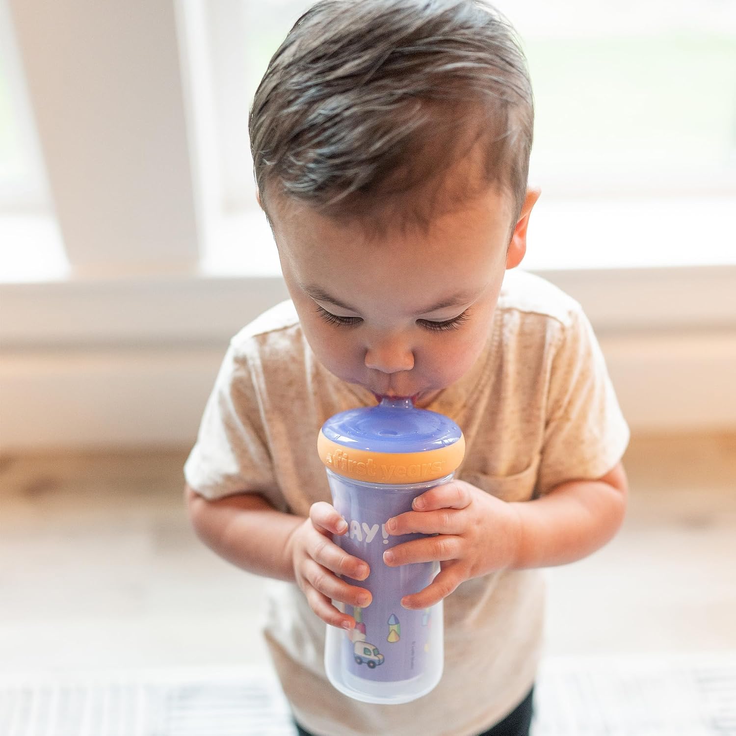 The First Years Bluey Insulated Straw Cup - Diswasher Safe Sippy Cups - Kids Water Bottles - 9 Oz - 2 Count - Ages 9 Months and Up