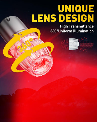 AUXITO Latest 1156 LED Bulbs Red Brake Lights Tail Lights, 700% Brighter 7506 BA15S P21W 1141 1003 LED Bulbs with Projector for Stop Third Brake Backup Reverse Tail Turn Signal Marker Light, Pack of 2