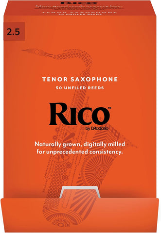 D’Addario Woodwinds - Rico Tenor Sax Reeds - Tenor Saxophone Reeds - Tenor Reeds Crafted for Beginners, Students, Educators - Strength 1.5, 50-Pack