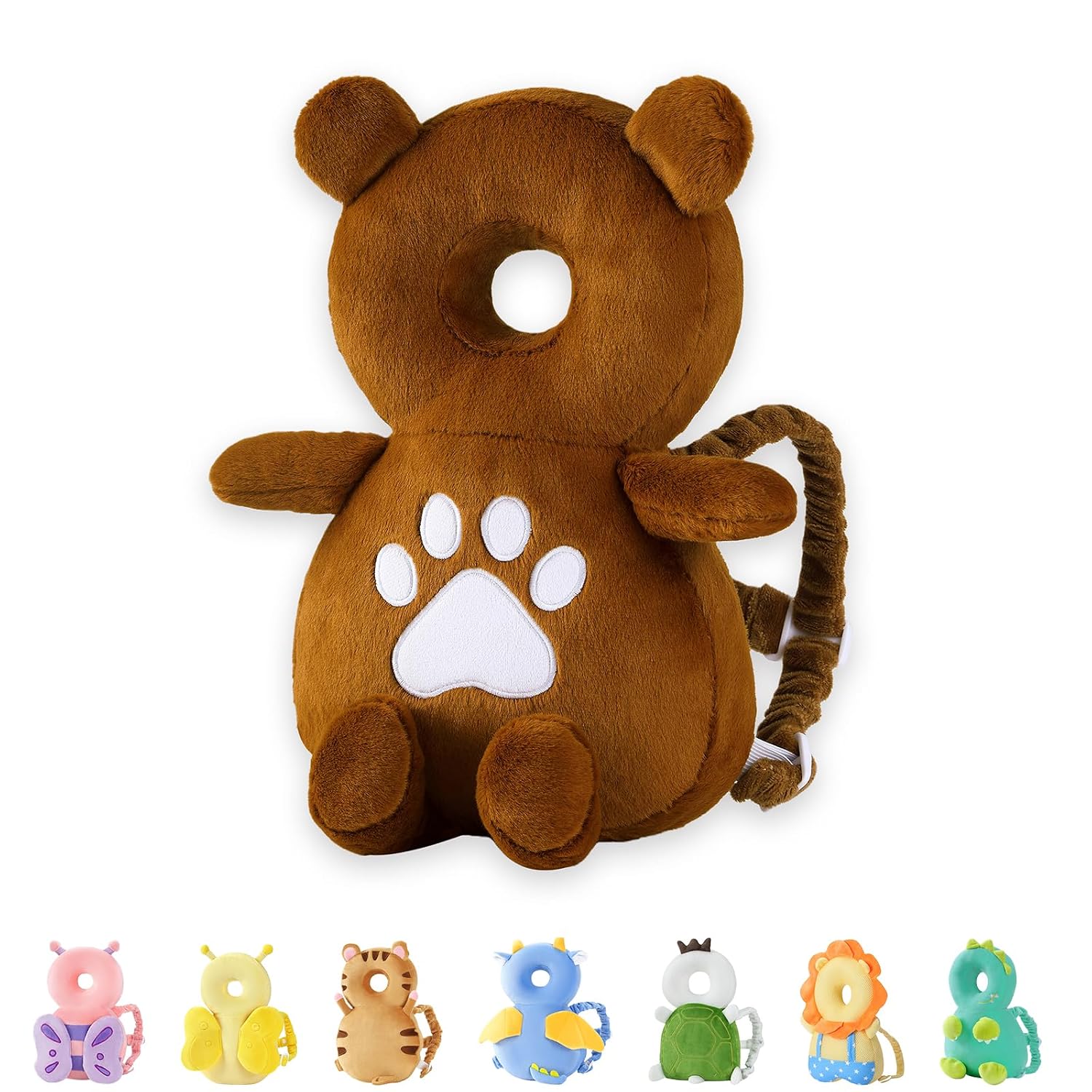 JunNeng Baby Head Protector Backpack for Walking Crawling, Brown Bear