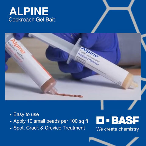 BASF Alpine Rotation 2 Cockroach Gel Bait Roach Killer for Indoor or Outdoor Infestation Control, Syringe Applicator 30 gram, 4 Pack