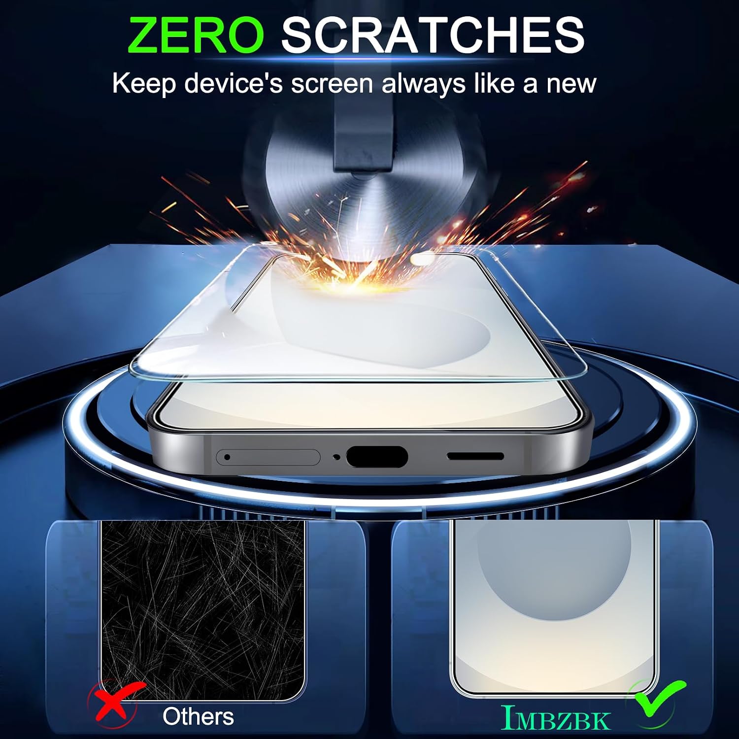 IMBZBK Screen Protector for Samsung Galaxy S25 Plus, 3+3 Pack