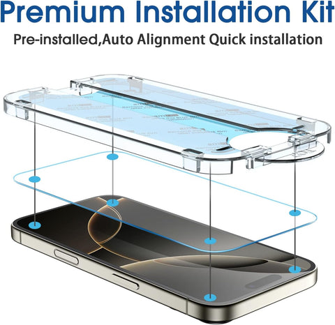 amFilm OneTouch for iPhone 16 Pro Screen Protector 6.3'' Tempered Glass