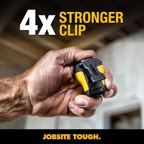 DEWALT Wearable Bluetooth Speaker, Clip-On Wireless Jobsite Pro, (Yellow)