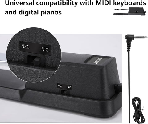 Sustain Pedal, Sustain Pedal for Keyboard Universal, Premium Piano Pedal for Keyboard with Polarity Switch for MIDI Keyboards, Digital Pianos, Yamaha, Casio and More, 1/4'' Input Plug by RNSXYAT