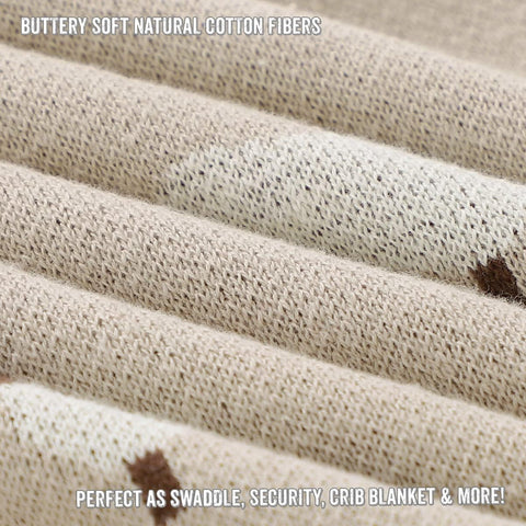 Baby Swaddle Blanket - 100% Luxury Cotton Knit Soft Cozy Lightweight Unisex Receiving Stroller Quilt Blanket for Shower Gift Registry for Newborns Infants Toddlers (Sheep - Khaki)