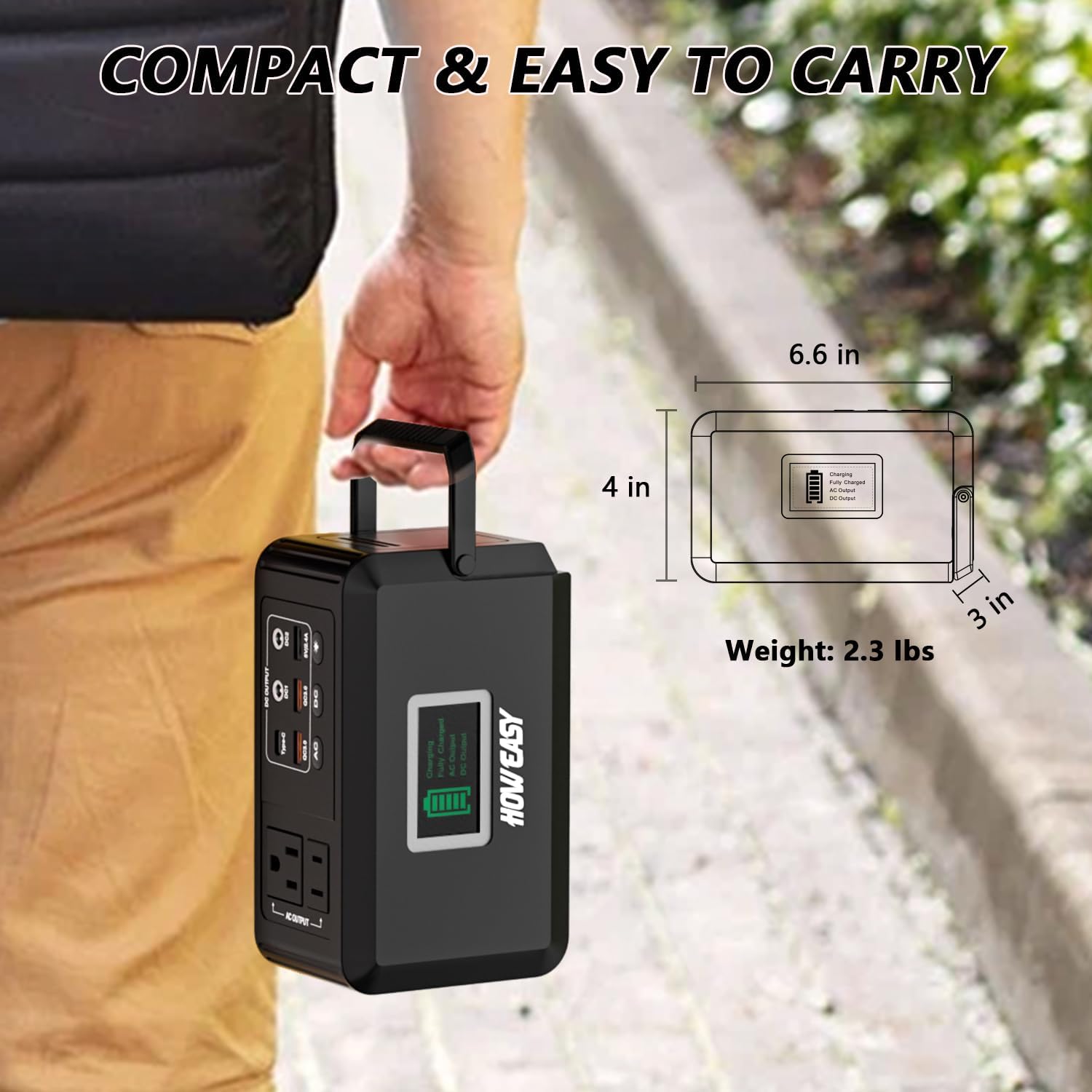 HOWEASY Portable Power Station 120W, 24000mAh Camping Solar Generator
