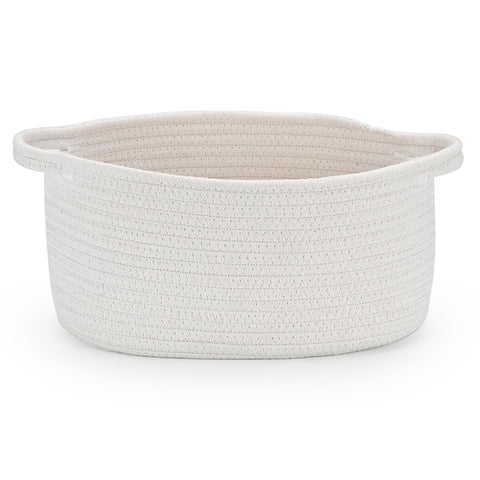 Happyiren Medium Woven Cotton Rope Basket, Empty DIY Gift Basket for Burr