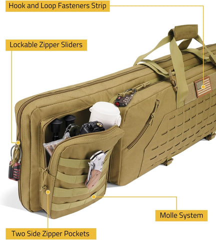 CVLIFE 36"42"46" Soft Rifle Case Double Rifle Bag Long Gun Bag Backpack