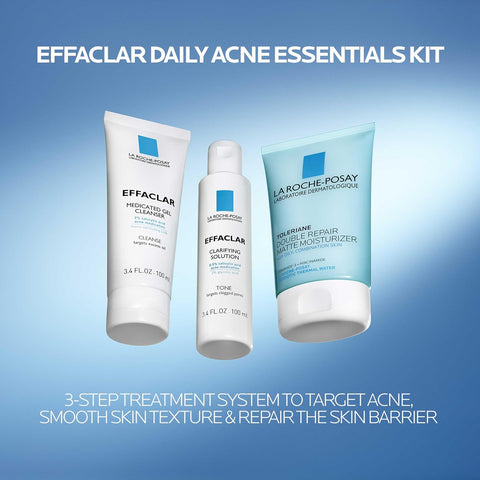 La Roche-Posay Effaclar Daily Acne Kit with Cleanser, Toner & Moisturizer