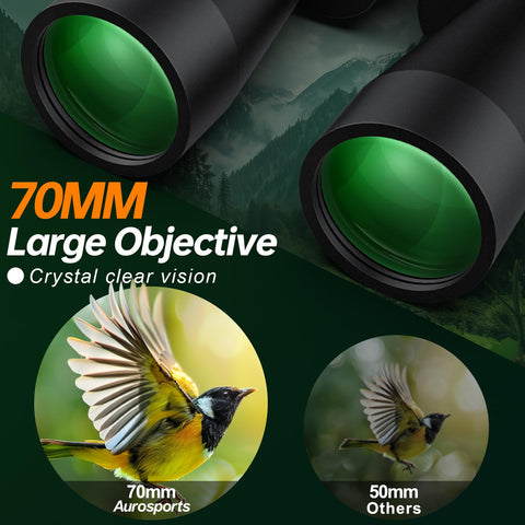 Binoculars for Adults High Powered - 20x70 HD Bird Watching Binoculars with Long Range - Clear Low Light Binoculars with High Magnification for Travel Hiking Sports Hunting Cruise Stargazing Wildlife